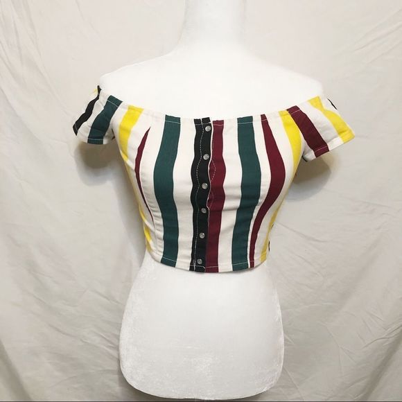 NWT Forever 21 Off The Shoulder Crop Top - Picture 2 of 6